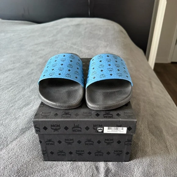 MCM Black and Blue Logo Slides MCM Men main image 4